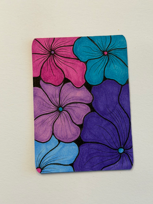Original  “Berry Bloom”  ACEO ATC Mini Funky Doodle OOAK aceo art card thumbnail 2