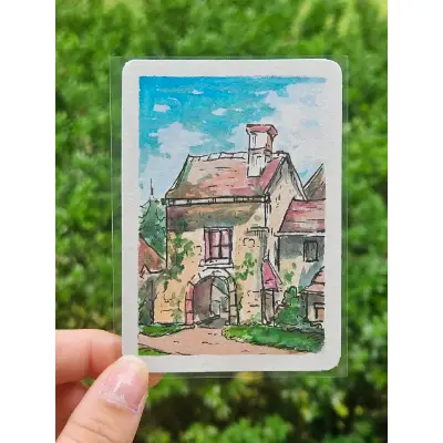 Cozy Cottage aceo art card thumbnail 2