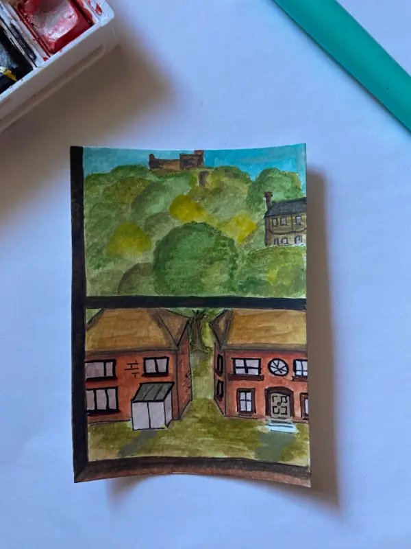 Castle View in Dover aceo art card
