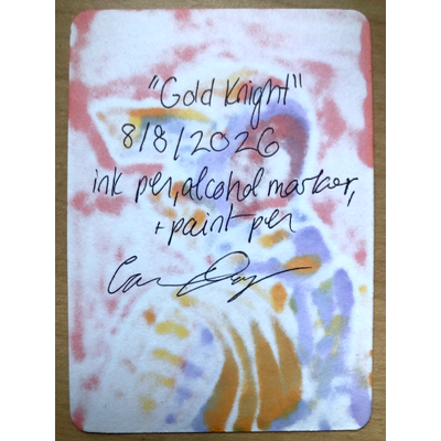 Gold Knight aceo art card thumbnail 2