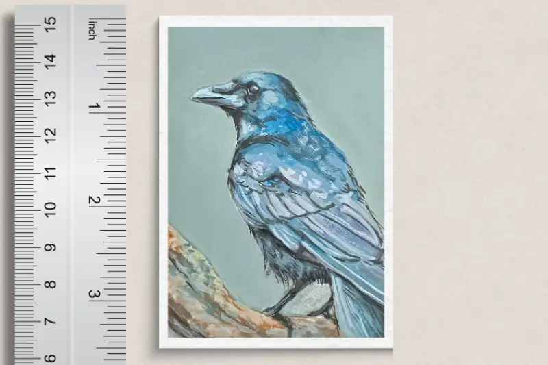 Blue Crow aceo art card