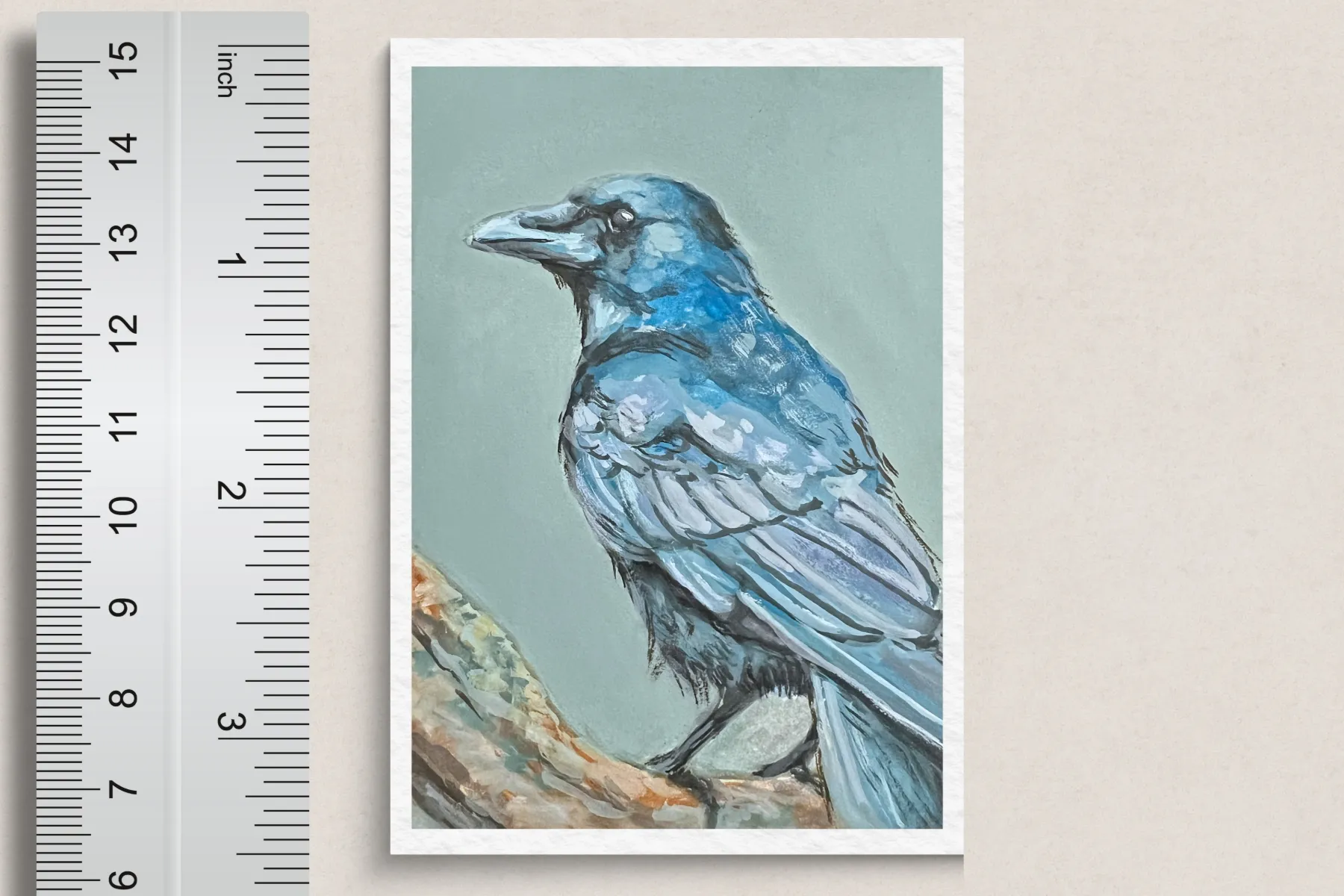 Blue Crow aceo art card