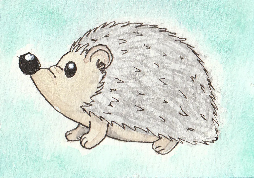 Curious Hedgie aceo art card