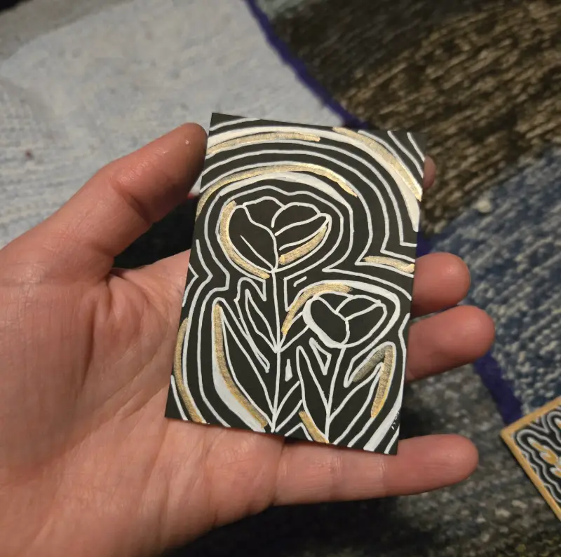 Flowers aceo art card