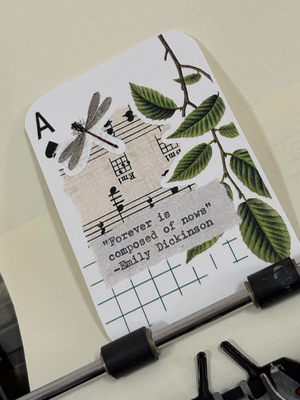 Dragonfly Emily Dickinson quote collage print by Mazerzine flower floral aceo art card thumbnail 2