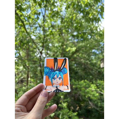 Hatsune Miku Bunny aceo art card thumbnail 2