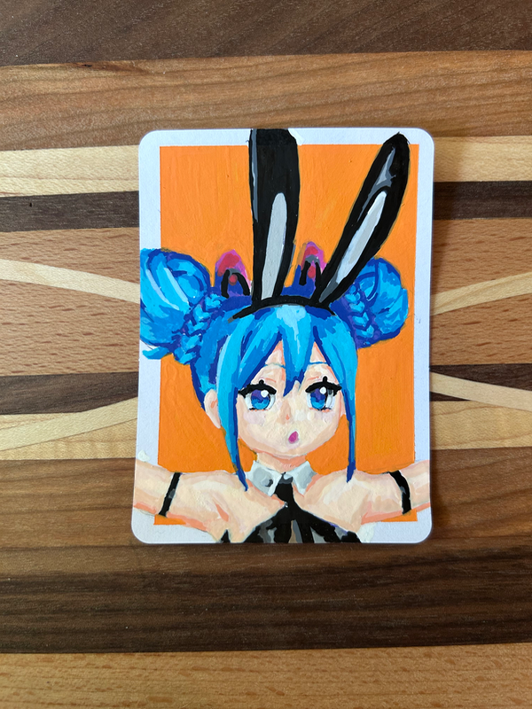 Hatsune Miku Bunny aceo art card