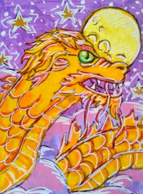 Dragon ACEO ninthhouseoracle aceo art card thumbnail 1