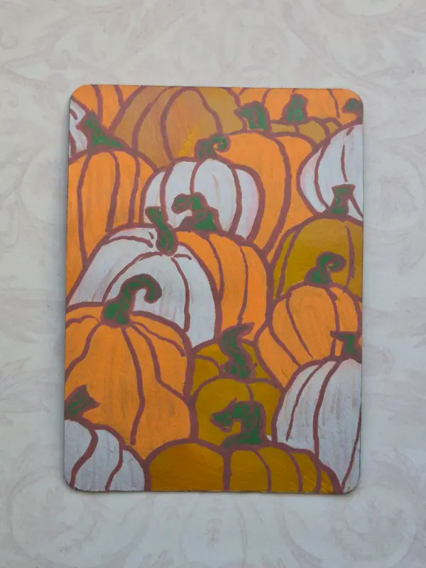 Big pumpkin pile aceo art card