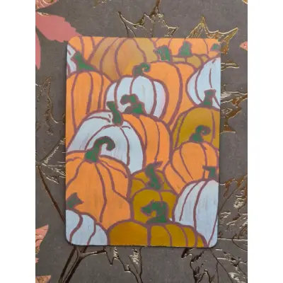 Big pumpkin pile aceo art card thumbnail 2