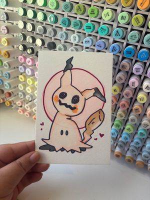 “Mimikyu” Pokemon 4x6 aceo art card thumbnail 2