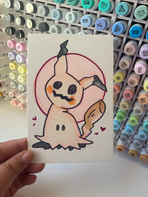 “Mimikyu” Pokemon 4x6 aceo art card thumbnail 1