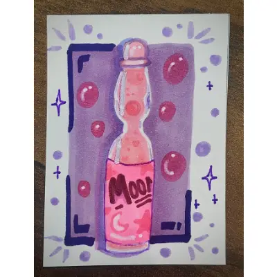 Pink Drinks Sparkles & Bubbles Duo Ramune Metallics Art Cards Novagaleaceo aceo art card thumbnail 1