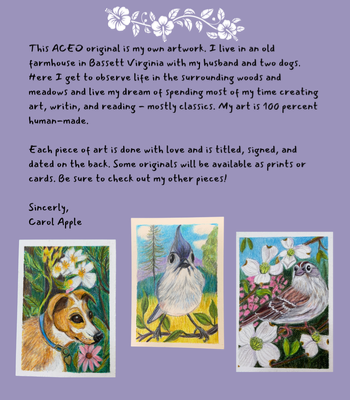 Blue-Eyed Siberian Husky ACEO - Colored Pencil Drawing on Illustration Board aceo art card thumbnail 2