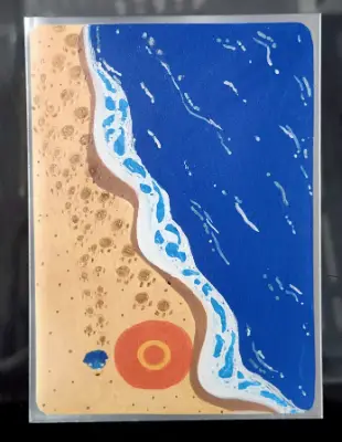 Blueys Beach Day aceo art card thumbnail 2