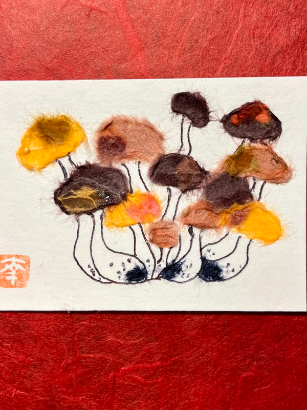 Japanese Washi art - Maybe poisonous aceo art card
