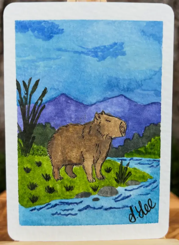 Caby Zen aceo art card