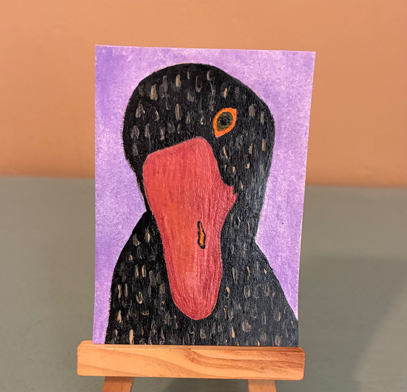 Quack Black aceo art card