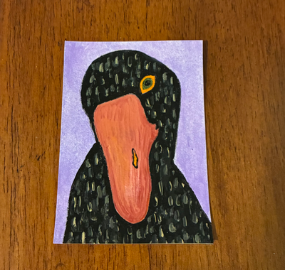 Quack Black aceo art card thumbnail 2
