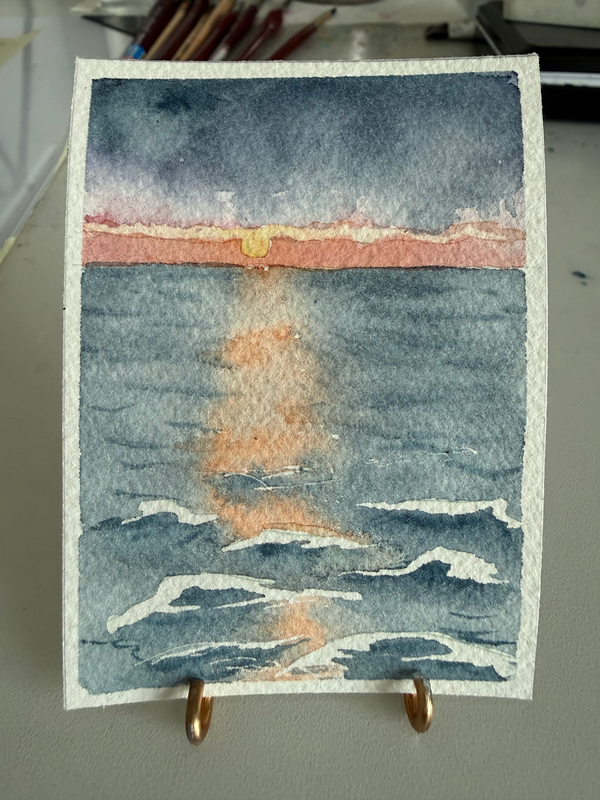 Stormy Sea aceo art card