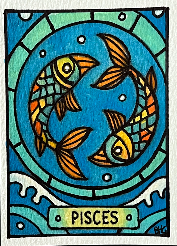 Pisces aceo art card