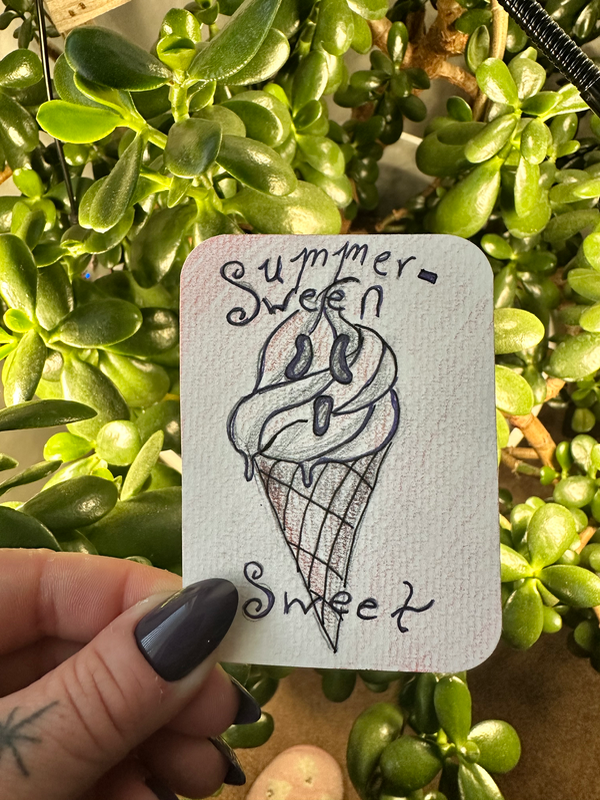 Summerween icescream aceo art card