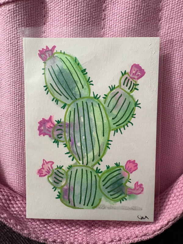 Cactus Rosey aceo art card