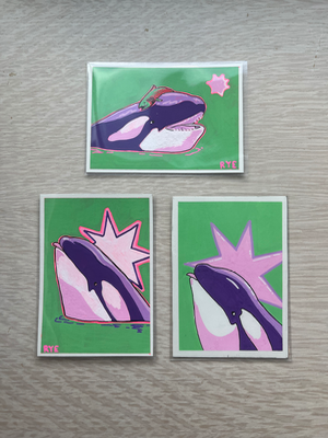 Bubblegum Orca #3 aceo art card thumbnail 2