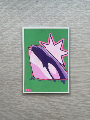Bubblegum Orca #3 aceo art card thumbnail 1
