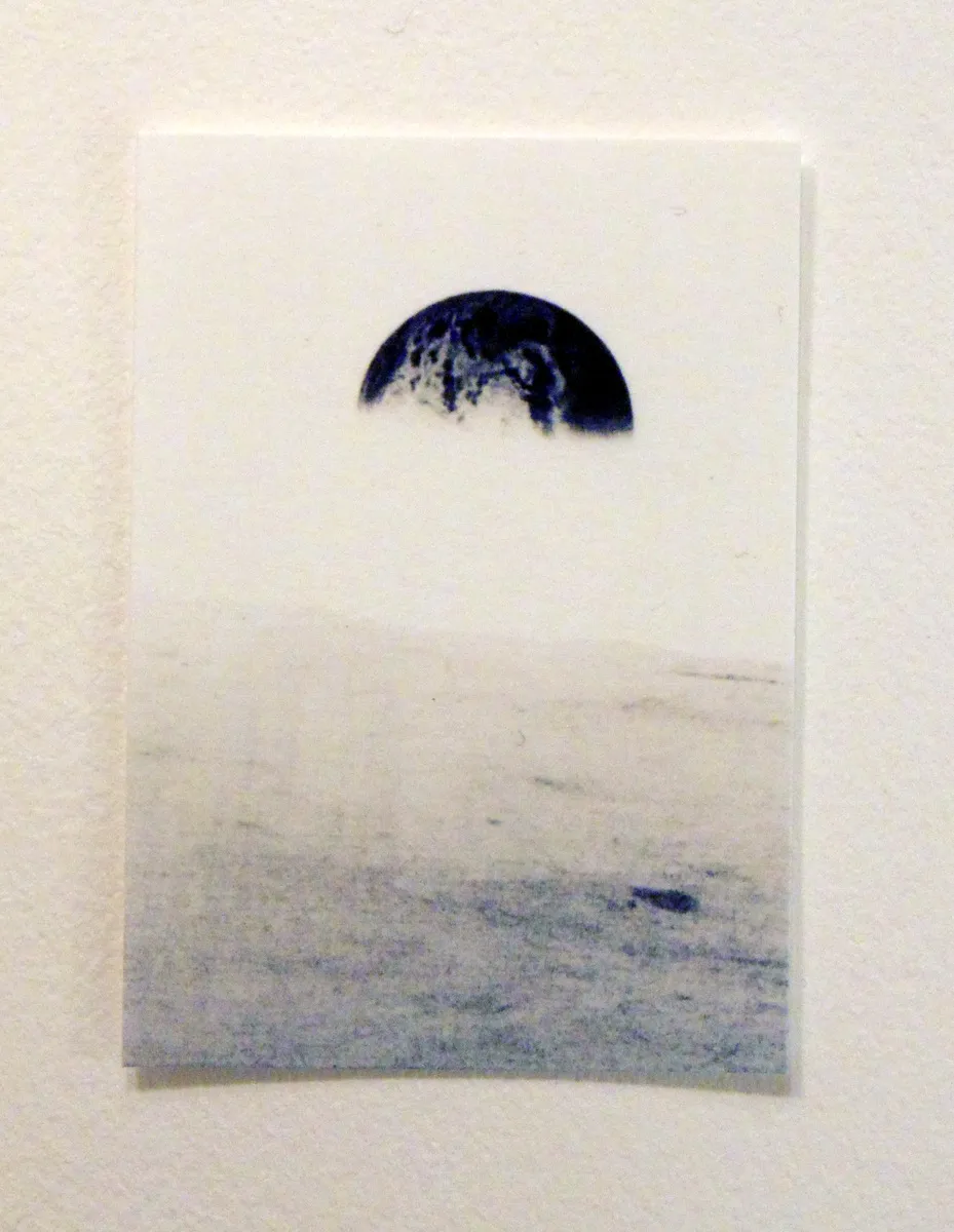 Earthrise Cyanotype ACEO aceo art card