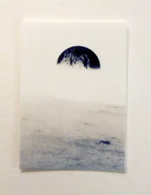 Earthrise Cyanotype ACEO aceo art card thumbnail 1