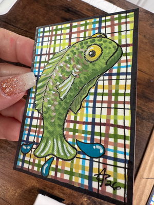 Something Fishy aceo art card thumbnail 2