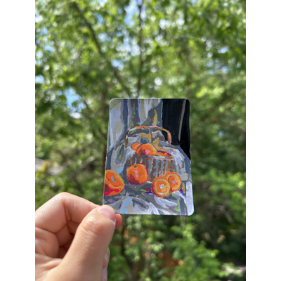 Orange Drapery aceo art card thumbnail 2