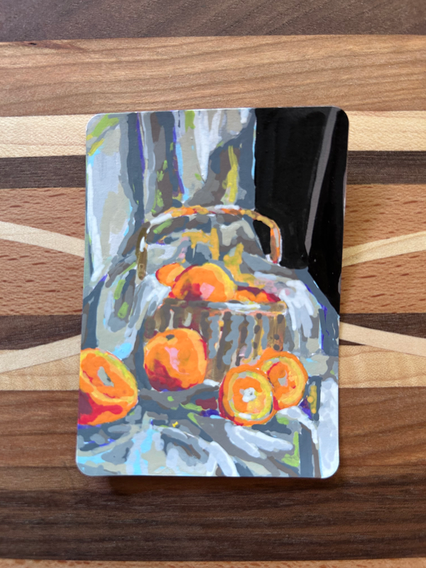 Orange Drapery aceo art card