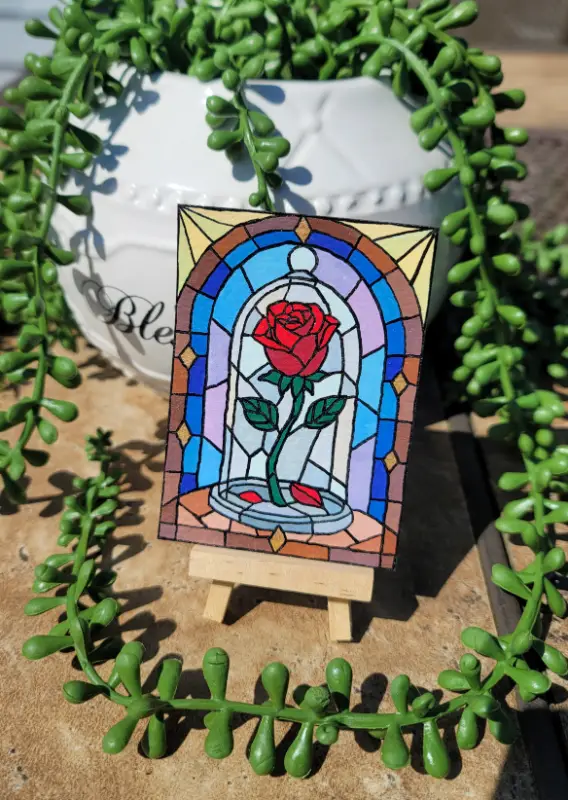 Glass Bound Rose aceo art card