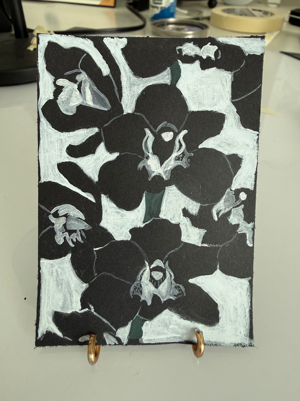 Black Orchids aceo art card
