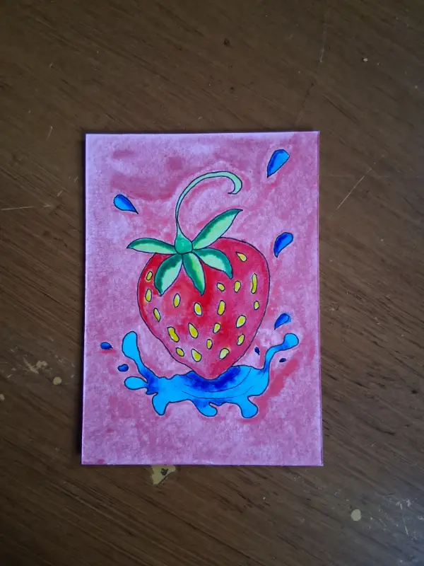Berry Splash aceo art card