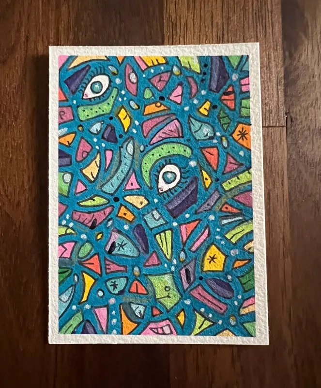 Floating Pieces of Me aceo art card