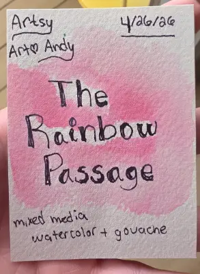 ACEO Original Surreal Mixed Media Painting Monarch Rainbow Trees Portal Crystals aceo art card thumbnail 2