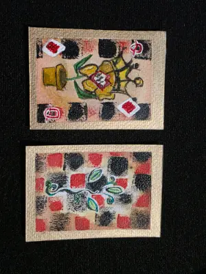 2 Cards - Catcher Queen and Back aceo art card thumbnail 3