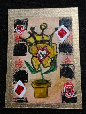 2 Cards - Catcher Queen and Back aceo art card thumbnail 1
