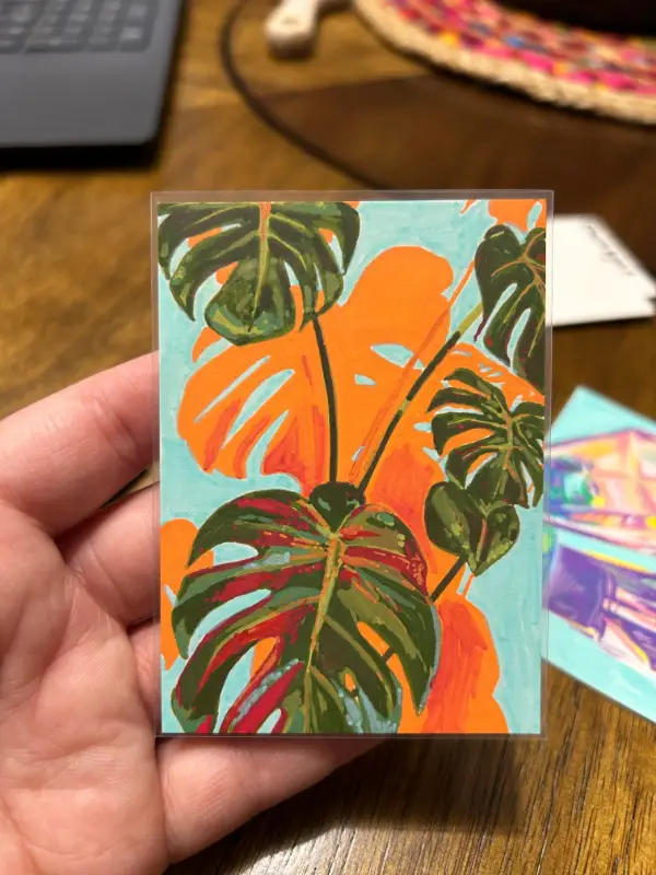 Daydream in Blue and Orange aceo art card