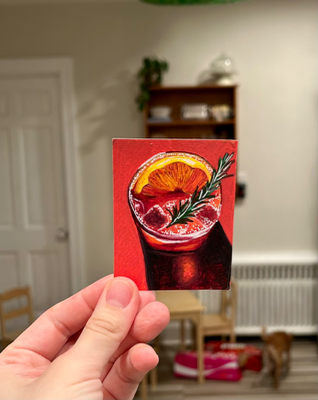 Scarlet Spritz aceo art card thumbnail 1