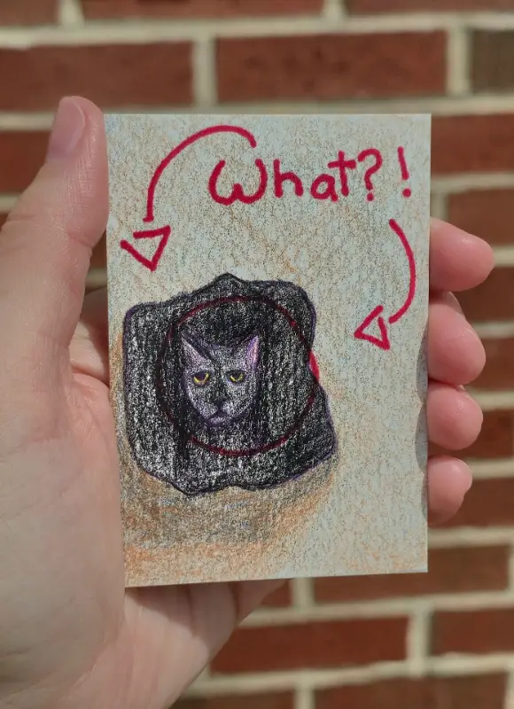Fat loaf cat aceo art card