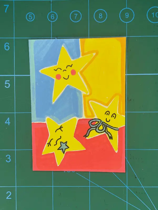 Primary Star Friends aceo art card