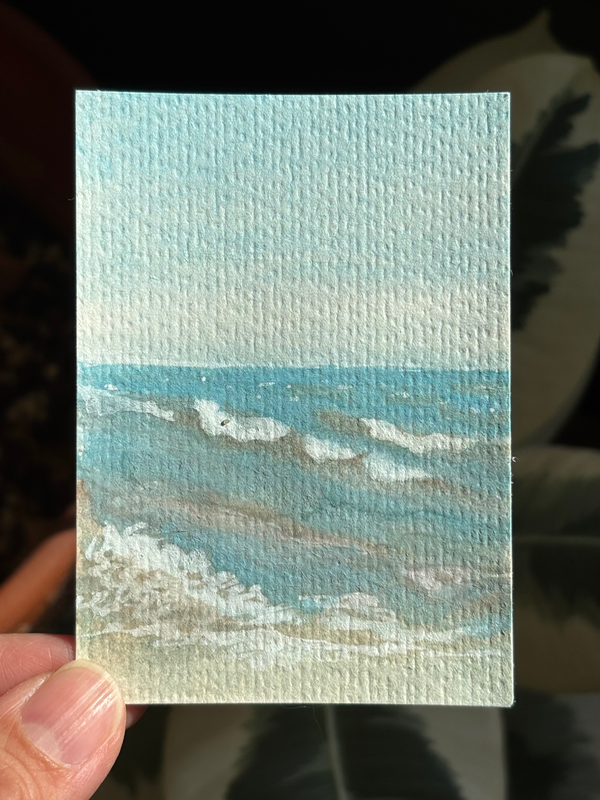 ACEO, Sandy Hook Beach aceo art card
