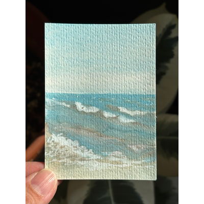 ACEO, Sandy Hook Beach aceo art card thumbnail 2