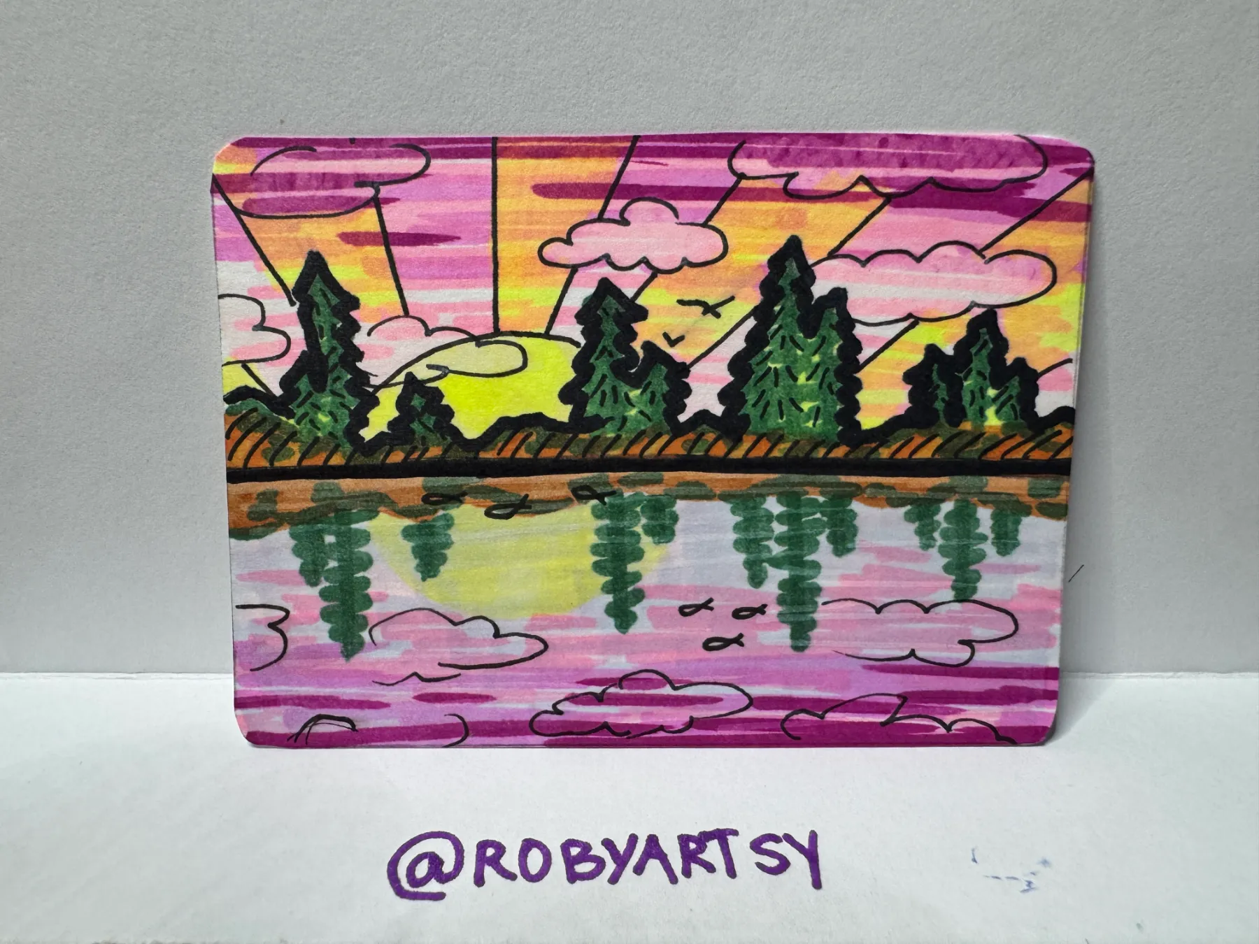 Reflection aceo art card