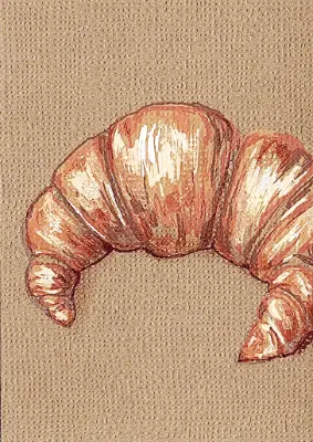 Croissant aceo art card thumbnail 1