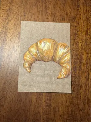 Croissant aceo art card thumbnail 2
